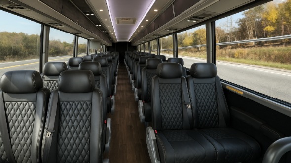 Interior of Charter Bus Company Casa Grande's 28 Passenger Mini bus in Casa Grande