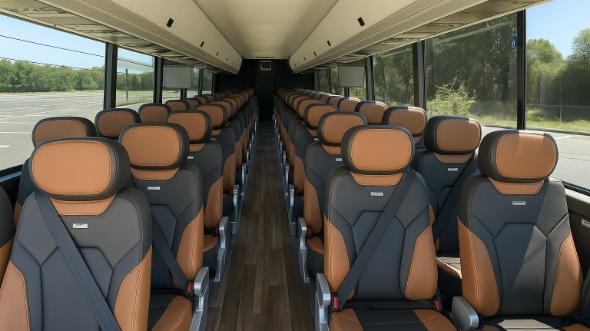 Interior of Charter Bus Company Casa Grande's 56 Passenger Charter Bus in Casa Grande