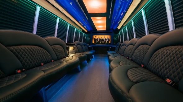 Interior of Charter Bus Company Casa Grande's Party Bus in Casa Grande