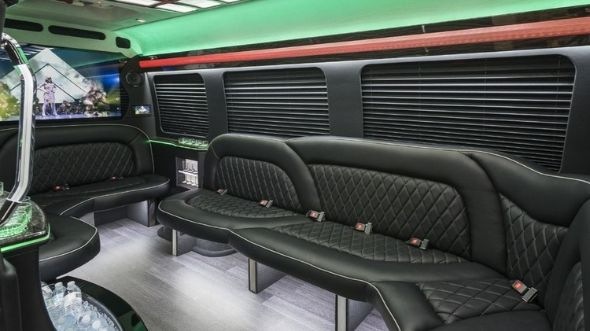 Interior of Charter Bus Company Casa Grande's Sprinter Limo in Casa Grande